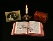 Bible and candles